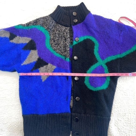 Vintage 1980s funky abstract sweater mohair blend - Picture 6 of 6
